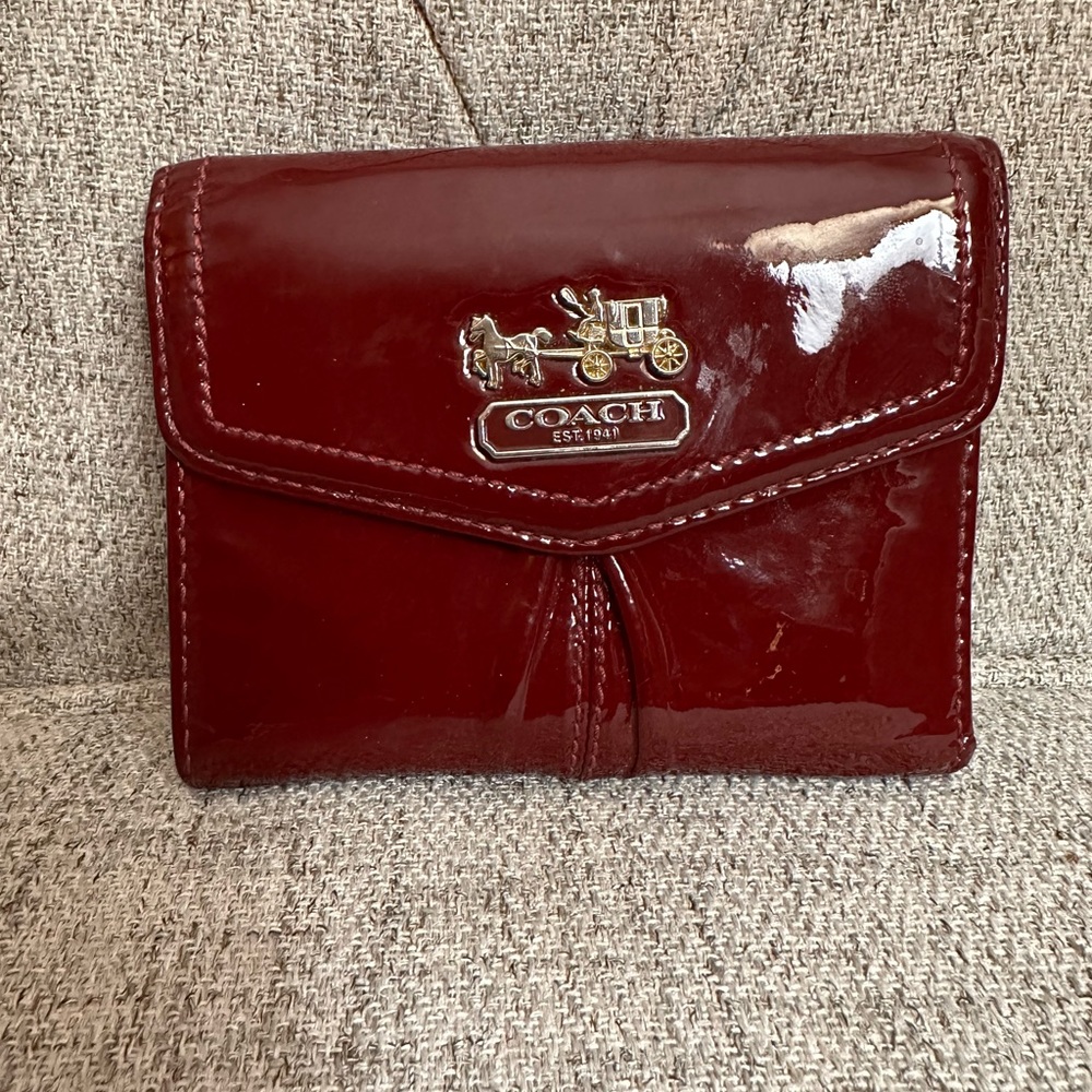 Shiny Red Coach Wallet